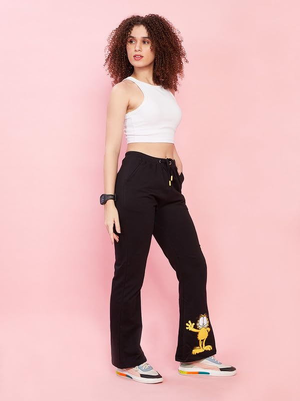 Image of Evolove Cotton Track Pants for Women with Side Pockets | Regular Fit Waistline Elastic Night Wear Joggers