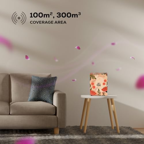 Dr Scent Essential Oil Diffuser – Elegant Floral | Sophisticated Design, 100²-300 m³ Coverage, Bluetooth & App Control, Infuses Fragrance to Enhance Your Environment (Floral)