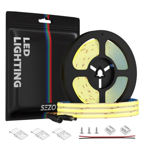 Tira de LED SEZO COB 16.4ft Luz Blanca Cálida 3000K miniatura 1