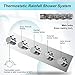 Thermostatic Shower System, 16” Ceiling LED Rain Shower System with Body Jets, Luxury Smart Rainfall Full Body Shower System with Rain Shower and Handheld Can Work Together At Once
