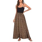 Bluetime-Women-Leopard-Print-Long-Skirts-Chiffon-Summer-Beach-Pleated-Elastic-High-Waisted-Maxi-Skirts