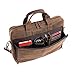 KomalC 16 Inch Leather briefcases Laptop Messenger Bags for Men and Women Best Office Satchel Bag (Distressed Tan)