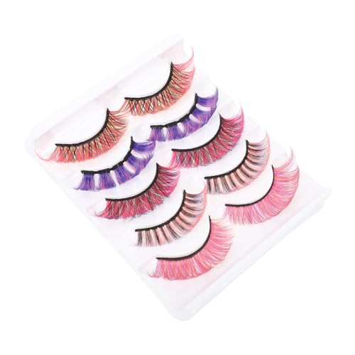 Vaguelly Pestañas Postizas De Colores Mezcla De Pestañas Rizadas Curva Para Fiestas y Maquillaje Pestañas Falsas y Realistas