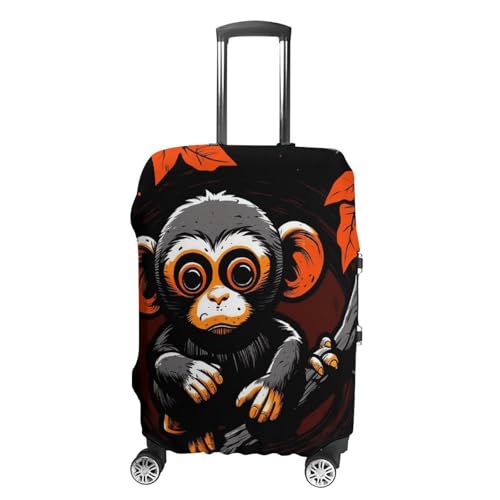 Monkey on Red Branch Luggage Cover Travel Suitcase Covers for Luggage Elastic Carry on Luggage Covers for Suitcase Tsa Approved Washable Luggage Sleeve Protector Fits 18-32 Inch L - Main Image