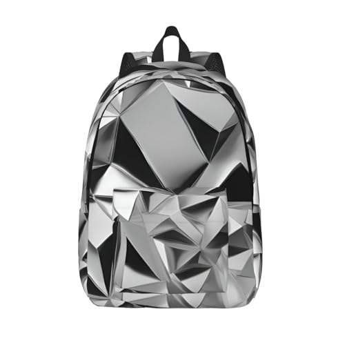 Sac à dos en toile avec impression géométrique argentée WURTON