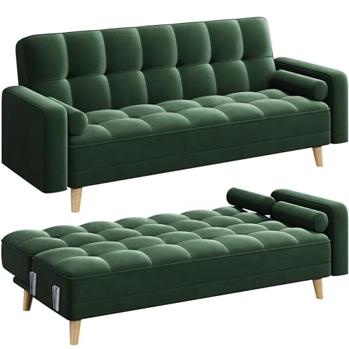 Yaheetech Modern Velvet Sofa Bed 3 Seater Click Clack Sofa Settee...