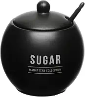 Haüskraft - Açucareirocom colher de porcelana Manhattan preto 350ml