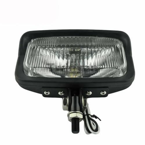 Phare de moto vintage carré esprit garage feu avant rétro H3 à LED pour puristes et passionnés