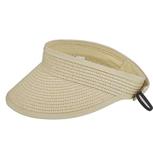 Straw Sun-Visor-Hats for Kids, Summer Straw Beach Hat Cap for Toddlers (20.5