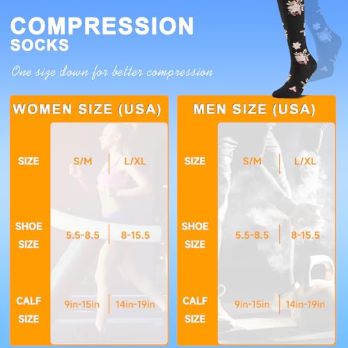 bropite Compression Socks for Women & Men 8 Pairs Circulation-Compression Socks 20-30 mmhg-Best for Running,Nurse,Travel,Yoga3