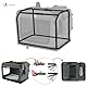 VOUNOT Hundebox faltbar, Transportbox Katze Hunde, Hundetasche, Oxford-Gewebe, Netzstoff, Atmungsaktiv, Transportabel, Metallrahmen, mit Griffen, Taschen, 60x44x44cm M, Grau