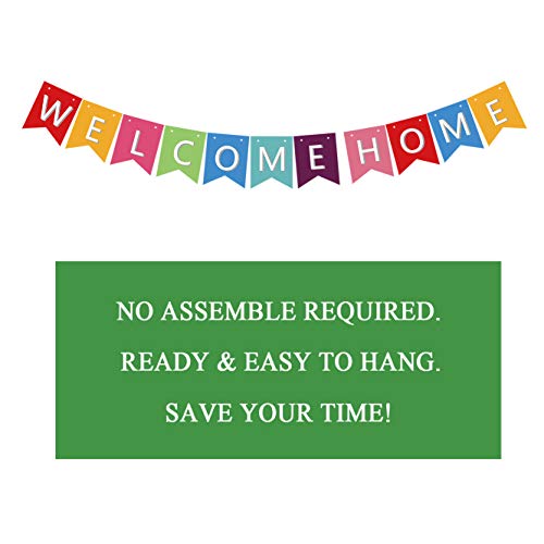 Pre Strung Welcome Home Banner, Colorful Paper Welcome Home Sign Decoration, Sweet Home Decor