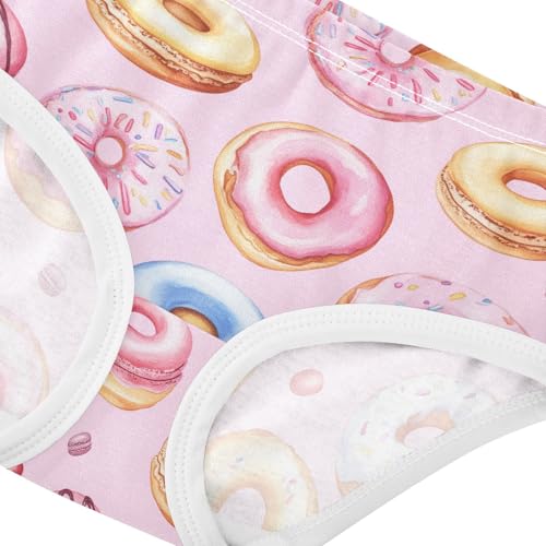 Wusikd Watercolor Girls' Underwear Cotton Doughnuts Girls Briefs Soft Toddler Underwear 2T4