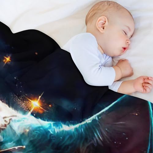 Manta de forro polar para sofá tardes de descanso con diseño de gato 4