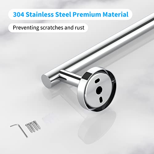 Cilee POLISHED CHROME24 2 Pieces Polished Chrome Bathroom Towel Bar, 24 Inch Double Towel Racks,Bathroom Towel Holder Towel Bar thumb #3