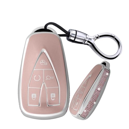 Coque de clé pour Changan Uni-K UNI-T CS75 Plus TPU strass rose