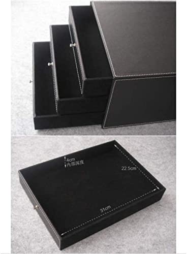 Mnb Office Filing Cabinet Leather Desk Organizer Creative File Rack Data Rack Drawer Filing Cabinet (Color : Brown, Size : 25X17X33Cm) #TOP2