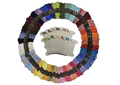 KACHVI Embroidery Floss Rainbow Colors 150 Skeins Friendship Bracelets String of 39 Unique Colors of 8.7 Yard Each for Handicraft, Handmade Items, Sweater, Muffler, Embroidery, Tassel Free 10 Bobbins