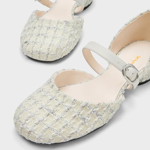 XYD Women Cute Round Toe Buckled Strap Low Heels Shoes D'Orsay Daily Dressy Comfy Flats2