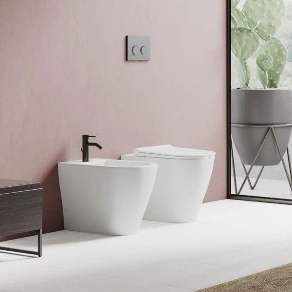 Ceramica Dolomite Vaso wc a terra filo parete in ceramica serie mirto con sistema rimfree