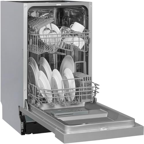 Exquisit Einbaugeschirrspüler EGSP9309-EF-030E inox | Spülmaschine Unterbau 45 cm | 9 Maßgedecke | 7 Programme | Geschirrspüler 45cm Unterbau…