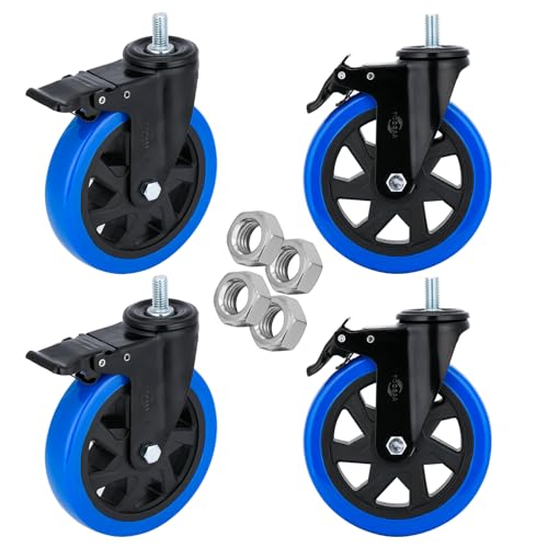 6 inch Stem Caster Wheels with Safety Dual Locking Heavy Dut...