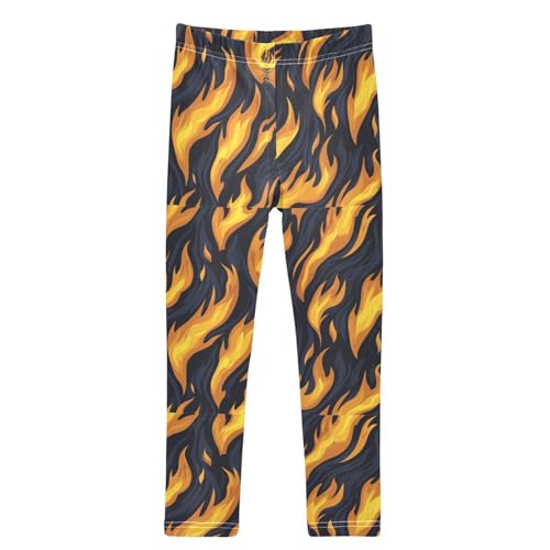 Boccsty Pattern of Fire Girls Leggings Kids Yoga Pants Dance Active Tights 4T