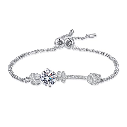 Bracelet ajustable moissanite 2ct StarGems bijou chic pour vos soirées et quotidien