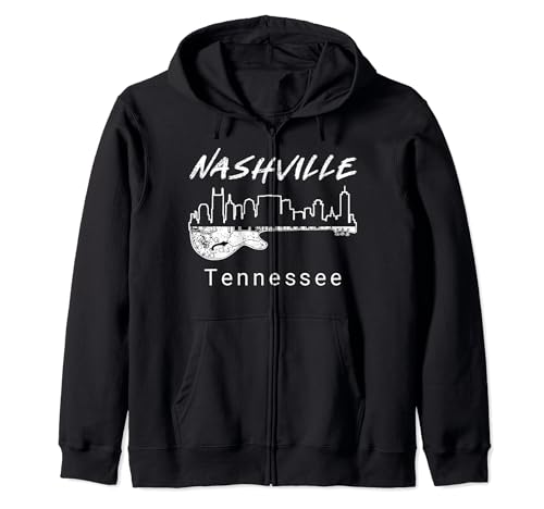 Souvenir Hoodies From Nashville Tn Guitar Nashville Gifts Zip Hoodie