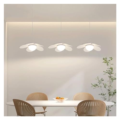 Lampe Suspendue LED Design Fleur Blanche pour Îlot de Cuisine