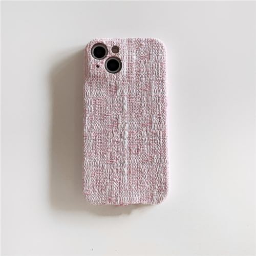 Étui de protection appareil photo iPhone 15 Pro chic en flanelle pour l'hiver