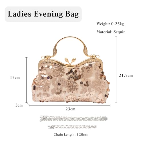 Image of CORIOS Vintage 1920s Evening Bag for Women Velvet Clutch Bag Sparkly Sequin Handbag Bridal Wedding Purse