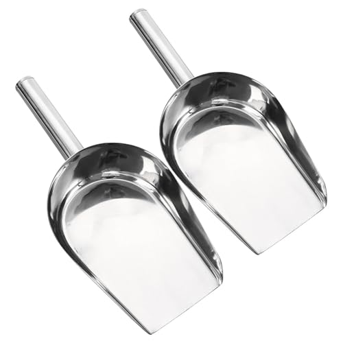 Sewroro Paletta in Acciaio Inox per Ghiaccio e Cereali 2 Pezzi Paletta per Alimenti e Farina Utensile Compatto per Cucina Domestica Bar e Ristoranti