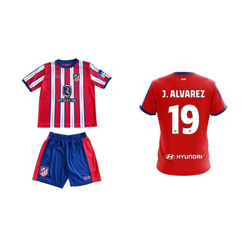 Atlético de Madrid Primera Julián Álvarez equipación Camiseta y pantalón Temporada 24/25 Infantil réplica Oficial (10)