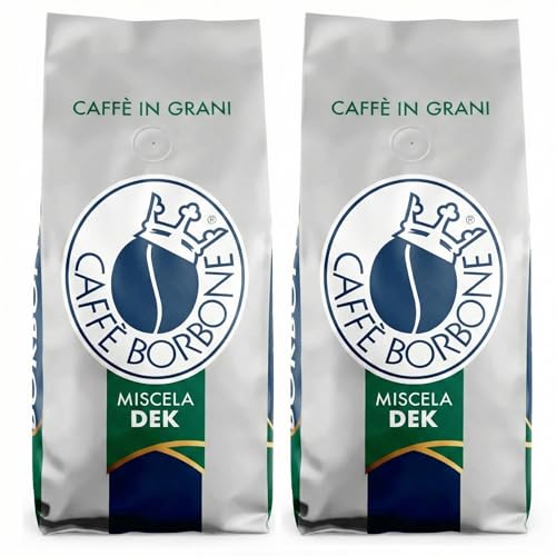 Caffè Borbone Whole Bean Coffee, Medium-Dark Roast DEK Blend, Decaffeinated Italian Coffee, 2.2 lb Bag (Pack of 2)