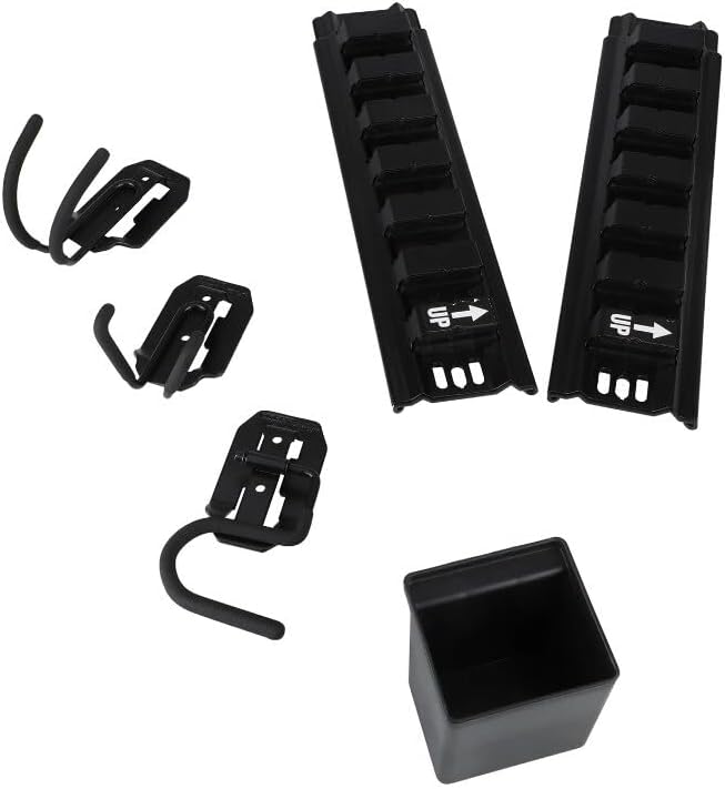 Hyper Stack Wall Storage System, 6-Piece Set with Hooks and Bin