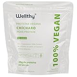 Wellthy Peas Protein Proteína Vegana de Chícharo 1.8kg. 60 Porciones por Envase, 100% Natural, 100% Plant Based, Low...