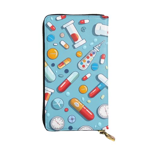 Portefeuille en cuir pour femme à motif médecine chic et moderne