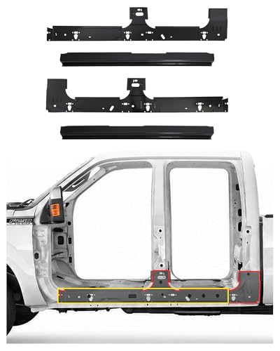 Mountainpeak 4PCS Inner & Outer Rocker Panel Covers Fit for 1999-2017 Ford Super Duty F250 F350 Super Crew Cab 4 Door Rocker Panel Repair Kit
