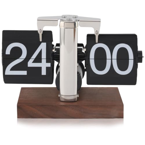 Voltear El Reloj, Reloj Retro Abatible, Reloj De Escritorio, Mechanical Digital Flips Desk Reloj,Reloj Mecánico Retro Minimalista De Un Solo Pie Con Giro Automático, Ideal Para El Hogar Y La Oficina