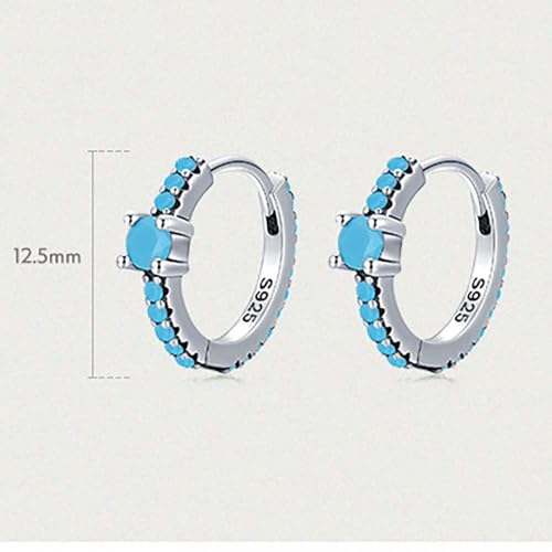 Créoles Turquoise en Argent : Le Cadeau Idéal Style Occidental - 5