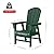 Costaelm Outdoor Adirondack Chair, HDPE Patio Balcony Chairs, Portside Seashell Nautical Curveback Adirondack Chair and Fire Pit Chairs, Dark Green
