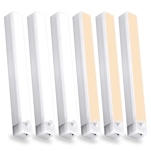 6 Pack Motion Sensor Magnetic Under Cabinet Light 8 Inch LED Closet 2 Color - image 1