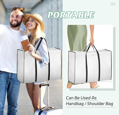 IRYZE Garment Bag for Travel, 2pcs 70"" Wedding Dress Garment Bag With Tote Bag 8'' Gusseted Dress Bags 4 Pockets Suit Luggage Bag, 58.4*20.3*177.8cm, White3