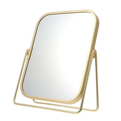 Espejo de maquillaje doble cara giratorio de mesa 360°
