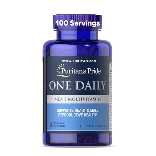 Puritans Pride One Daily Mens Multivitamin Caplets, 100 Count