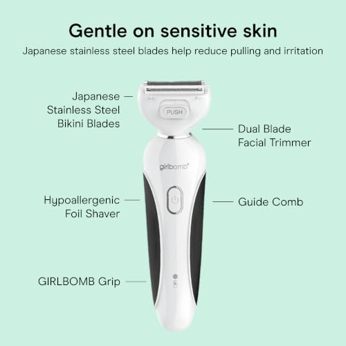 Conair Girlbomb Body & Face Shaver for Women, Cordless, 75-Minute Runtime - image 4