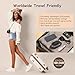 Newbealer Travel Iron with Global Voltage, 100-240V Mini Dry Iron for Clothes (No Steam), Max 300W, 60s Heat Up, 302℉ Non-Stick Ceramic Soleplate, 0.8lbs Ultra-Lightweight (Brown)