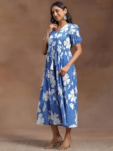 Image of Libas Printed Cotton A-Line Dress