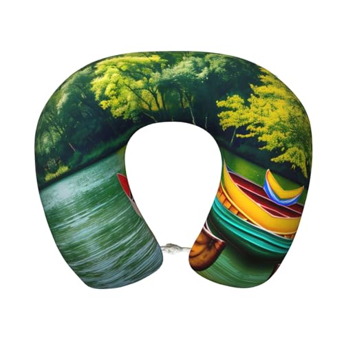 Almohada de cuello de espuma viscoelástica portátil miniatura 1